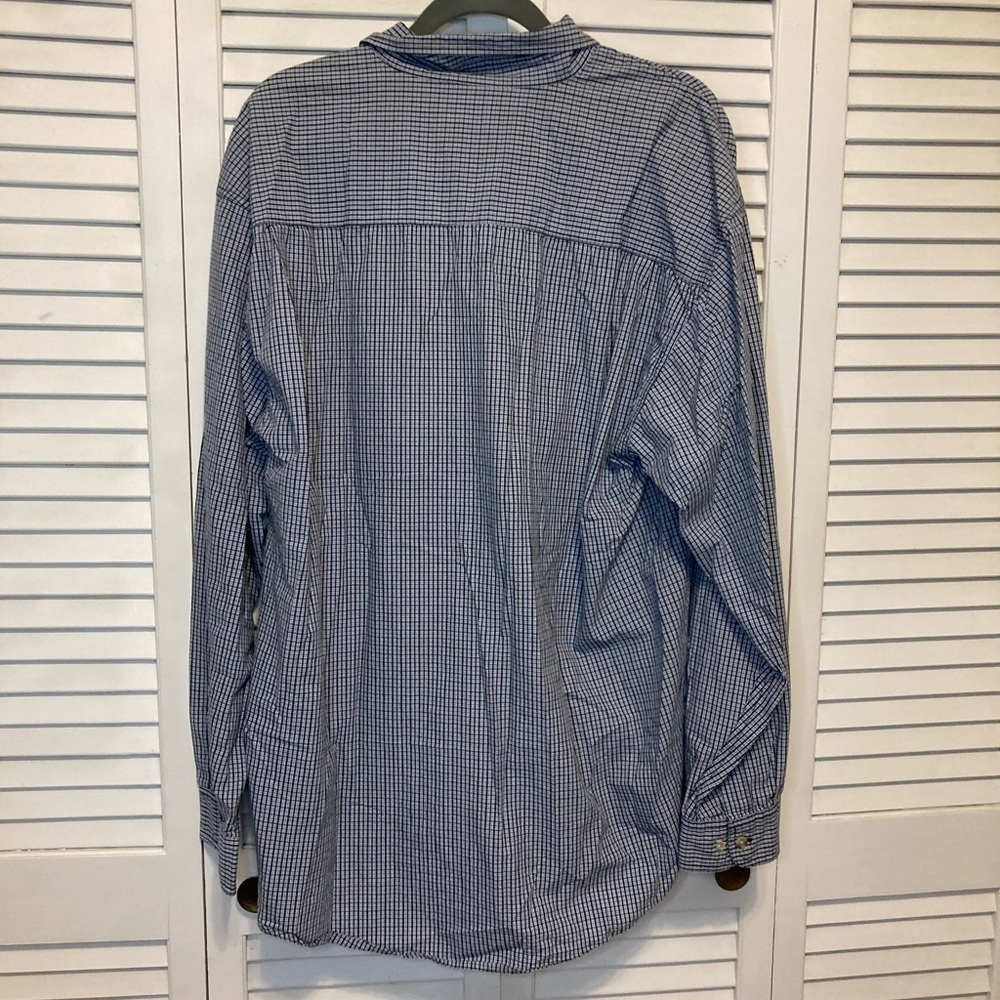 Wrangler Blue Plaid Button Down Shirt Size Large - Picture 7 of 9